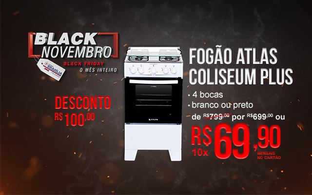 FOGAO ATLAS COLISEUM PLUS 4B BRANCO