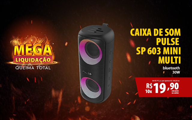 CAIXA DE SOM MULTILASER PULSE SP 603 MINI PULSEBOX 30W